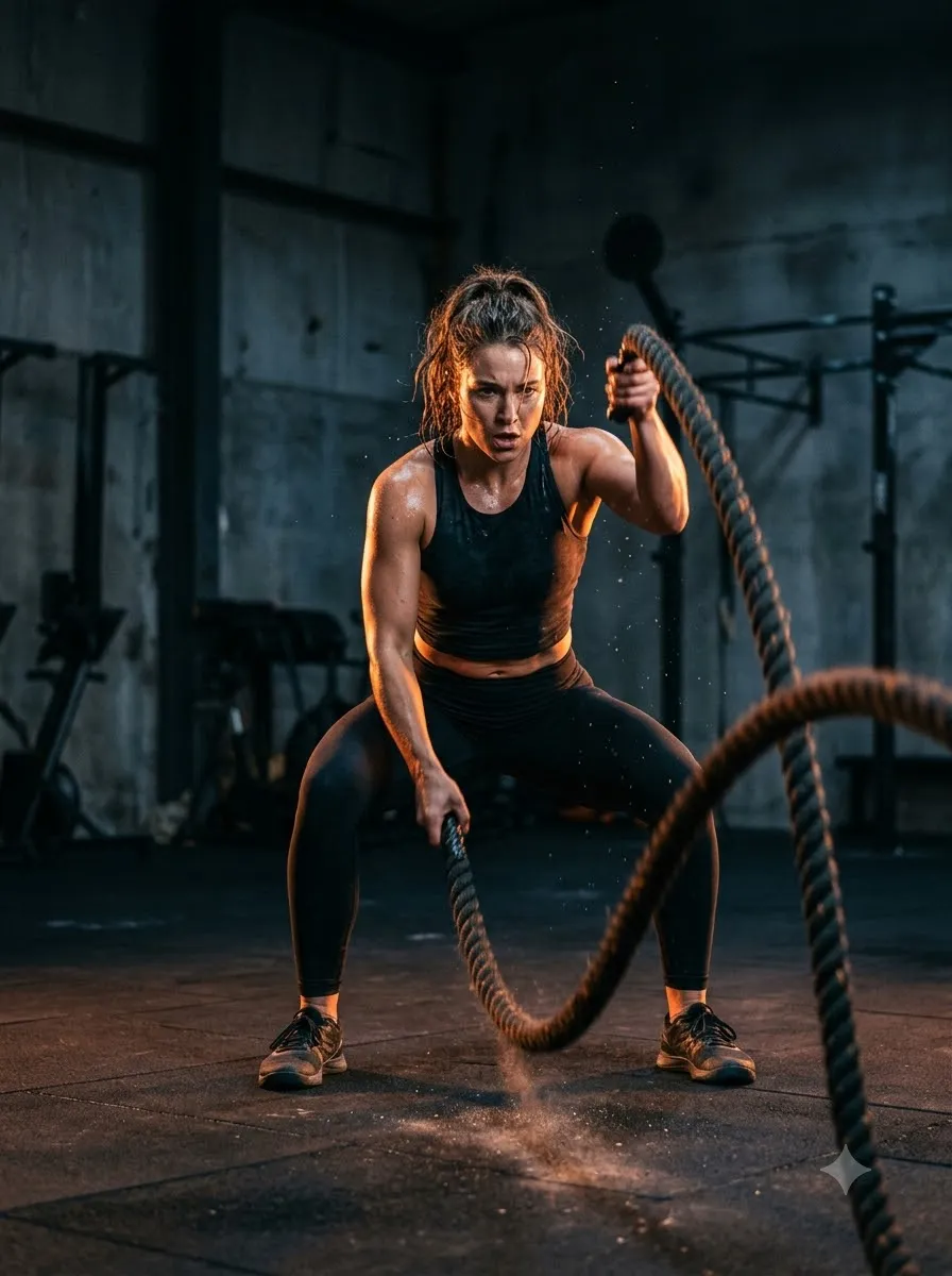 Battle rope training for fat loss
