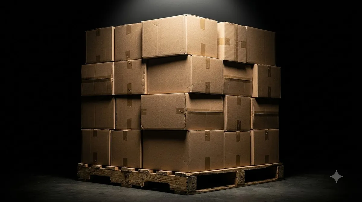 Cartons stacked for a bulk supplement order